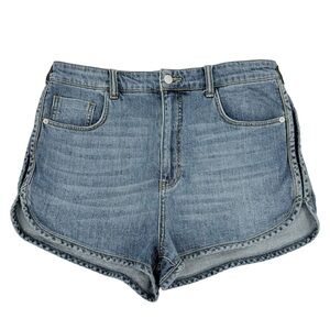 Anthropologie Pilcro High Rise Track Short Shape Jean Shorts Size 31